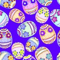 Smiling colorful sugar skulls calavera vector seamless pattern Royalty Free Stock Photo